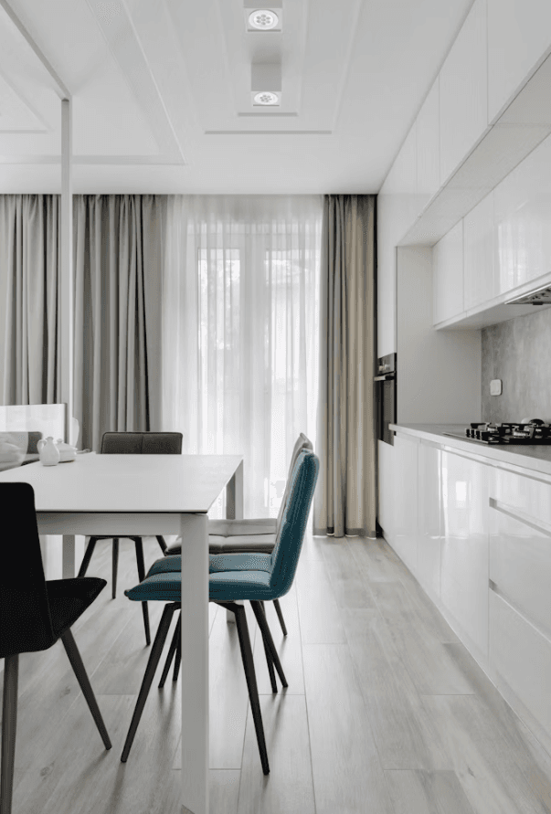 Modern roller blinds in a stylish interior